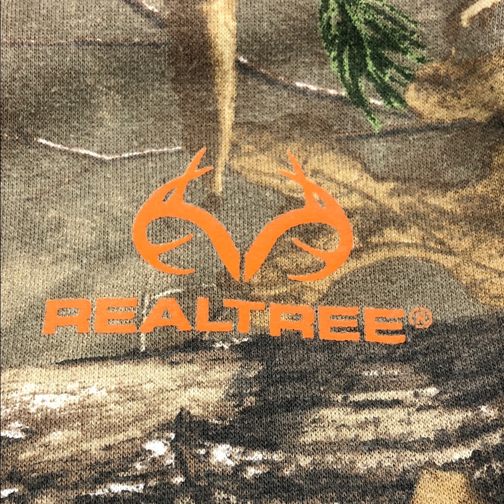Realtree Woodland Camo Hoodie | Men’s XL | Orange Logo - Picture 11 of 14